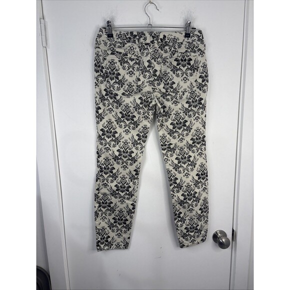 Free People Denim Jeans BlkWhite Floral Womens Size 27 Straight Boho Festival - Picture 8 of 13